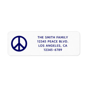 Etiqueta Símbolo de paz azul oscuro