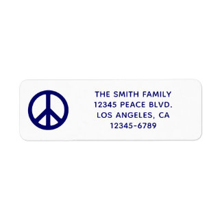 Etiqueta Símbolo de paz azul oscuro