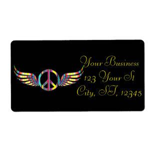 Etiqueta Símbolo de paz hippie alado Thunder_Cove