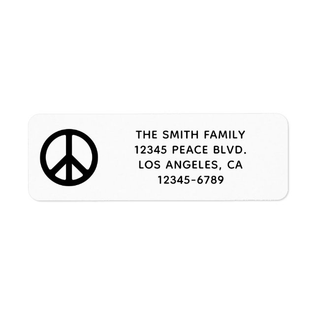 Etiqueta Símbolo de paz negro (Frente)