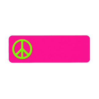 Etiqueta Símbolo de paz profundo rosa y artreusa