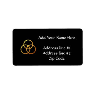 Etiqueta Símbolo de trinidad Golden "3-D"