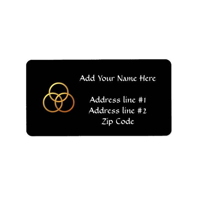 Etiqueta Símbolo de trinidad Golden "3-D" (Frente)