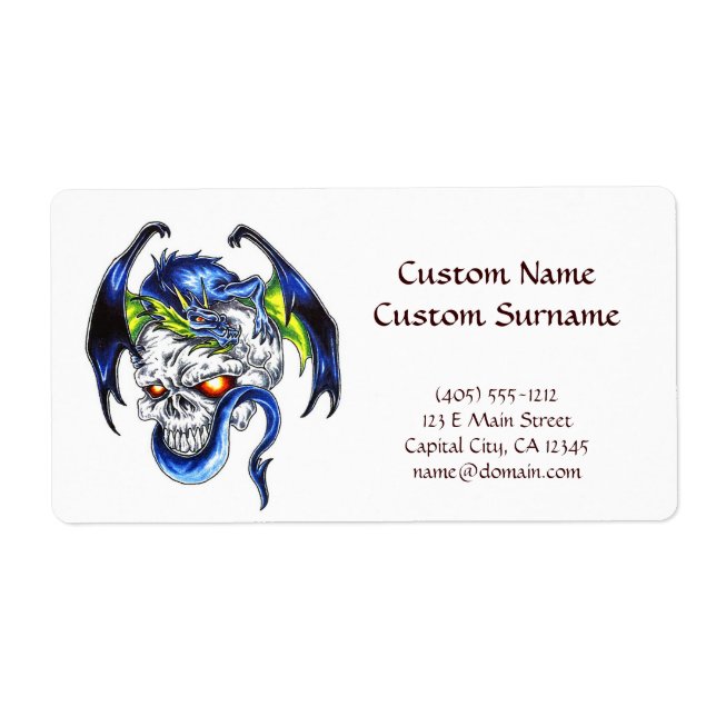 Etiqueta Símbolo del tatuaje del personalizado Guay Blue Dr (Frente)
