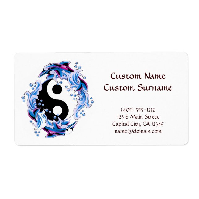 Etiqueta Símbolo del tatuaje personalizado de Guay Yin Yang (Frente)