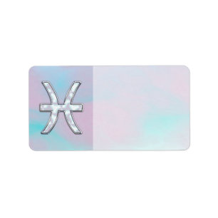 Etiqueta Símbolo zodiaco de Pisces al estilo de la Madre de