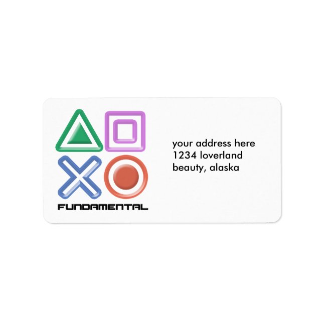 Etiqueta Símbolos de juego fundamentales (Frente)