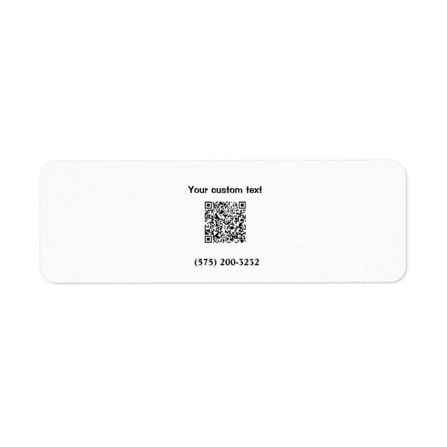 Etiqueta Simple agregar código de barras texto número teléf (Frente)
