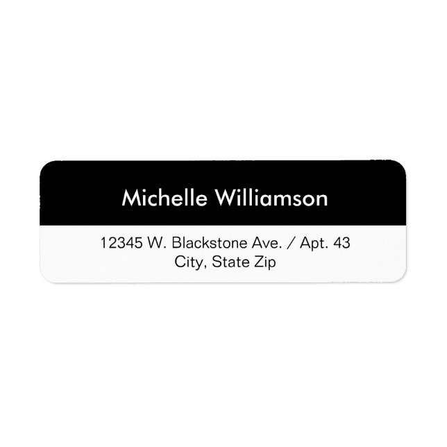 Etiqueta Simple Black Stripe Custom Name or Company (Frente)