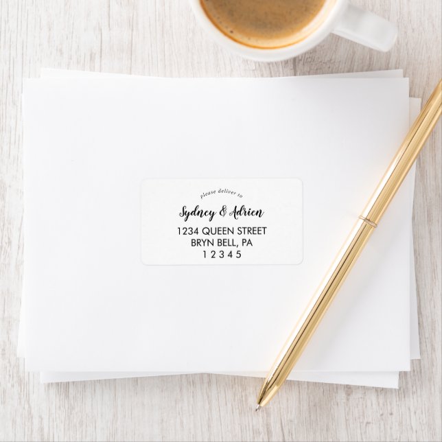 Etiqueta Simple Calligraphy Wedding Rsvp Address Label (In situ)