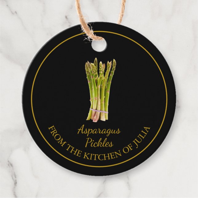 Etiqueta simple casera Asparagus Pickles Hang (Anverso)