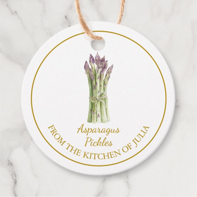 Etiqueta simple casera Asparagus Pickles Hang (Anverso)