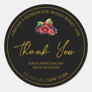 Etiqueta simple casera de Berry Jam Gracias
