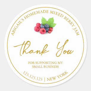 Etiqueta simple casera de Berry Jam Gracias