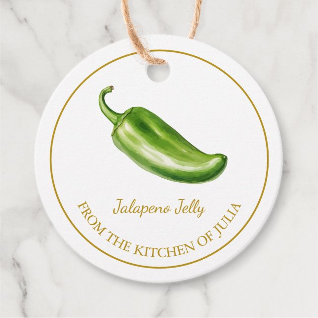Etiqueta simple casera de Jalapeno Jelly Hang (Anverso)