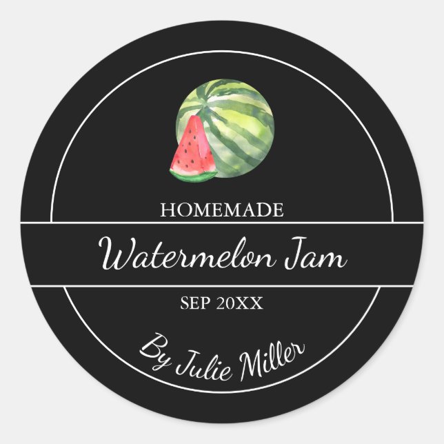 Etiqueta simple casera de la melena de agua | Negr (Anverso)