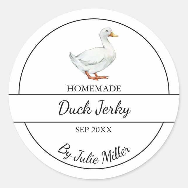 Etiqueta simple casera de pato Jerky (Anverso)