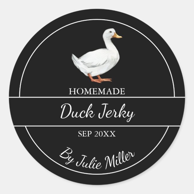 Etiqueta simple casera de pato Jerky (Anverso)