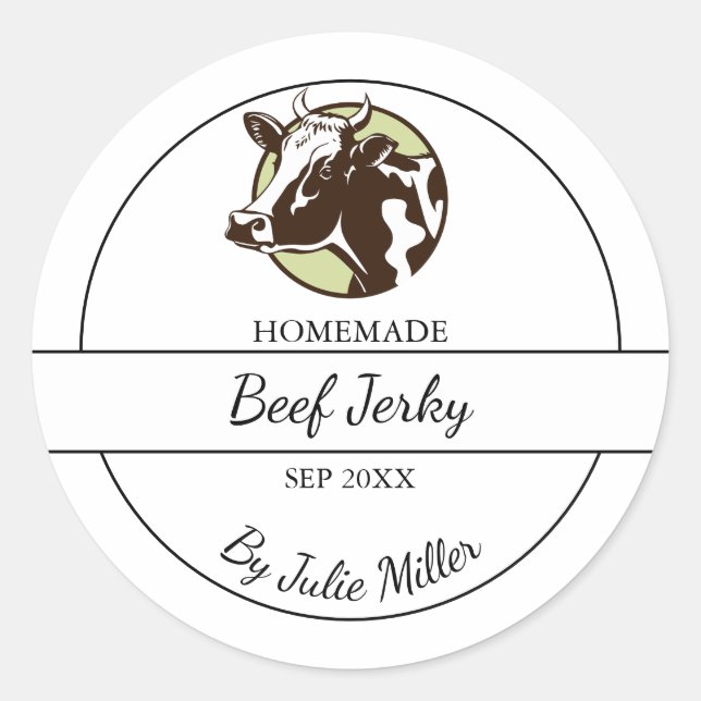 Etiqueta simple casera Jerky de carne (Anverso)