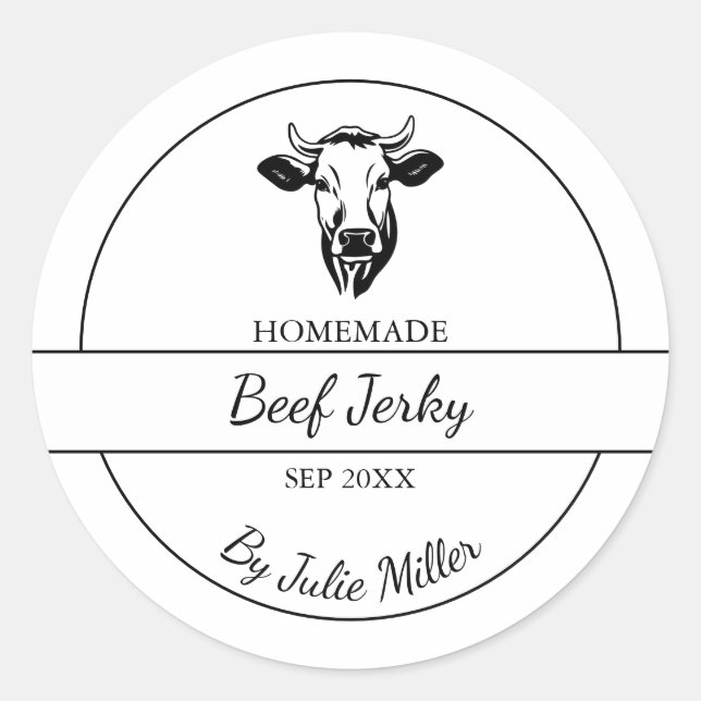Etiqueta simple casera Jerky de carne (Anverso)