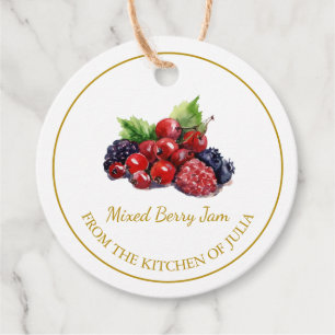Etiqueta simple casera mixta Berry Jam Hang   Blan