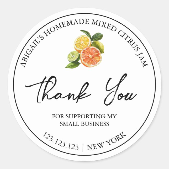 Etiqueta simple casera mixta de cítricos (Anverso)