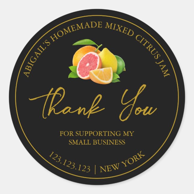 Etiqueta simple casera mixta de cítricos (Anverso)