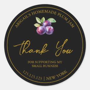 Etiqueta Simple Casera Plum Jam Gracias