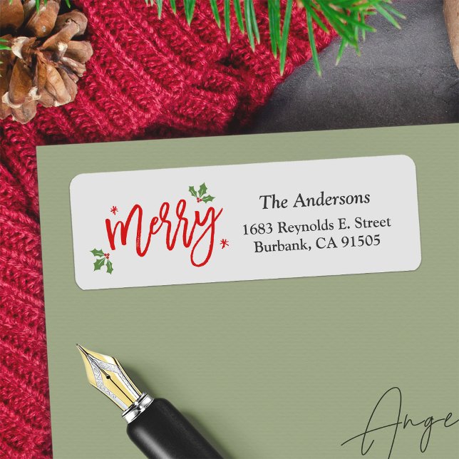 Etiqueta Simple Classy Merry Christmas Hand Writing Script (Subido por el creador)