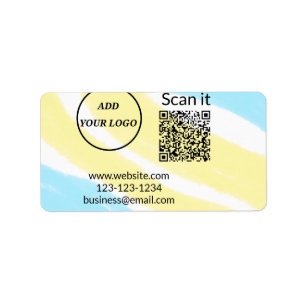 Etiqueta Simple código qr minimalista agregar logo escanear