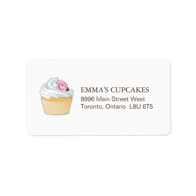 Etiqueta Simple Cupcake Mailing Address Label (Frente)