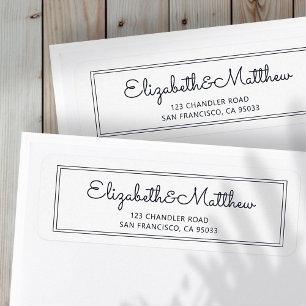 Etiqueta Simple Cursive Script Return Address