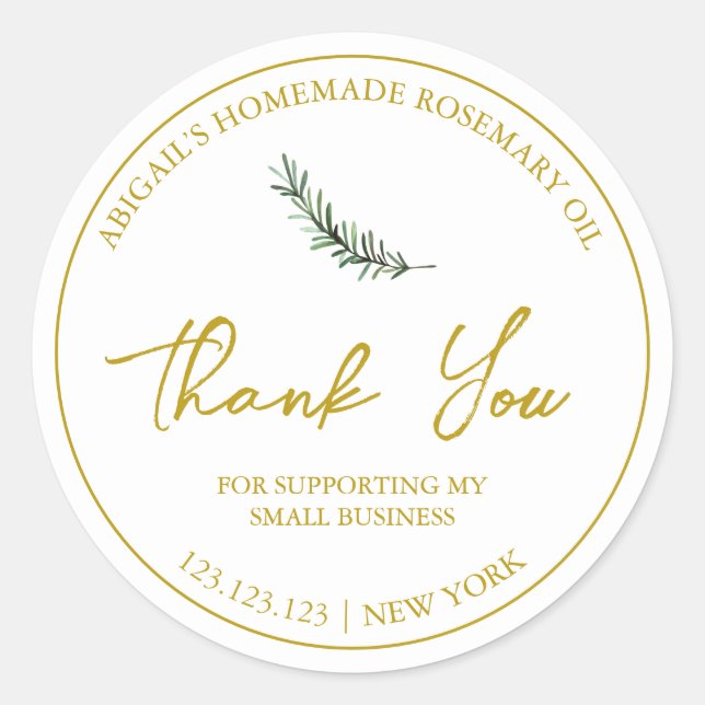 Etiqueta simple de aceite de rosario casero (Anverso)