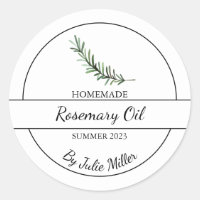 Etiqueta simple de aceite de rosario casero