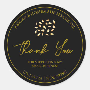 Etiqueta simple de aceite de sésamo casero