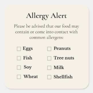 Etiqueta Simple de Alerta de Alergia de Pequeño Lo