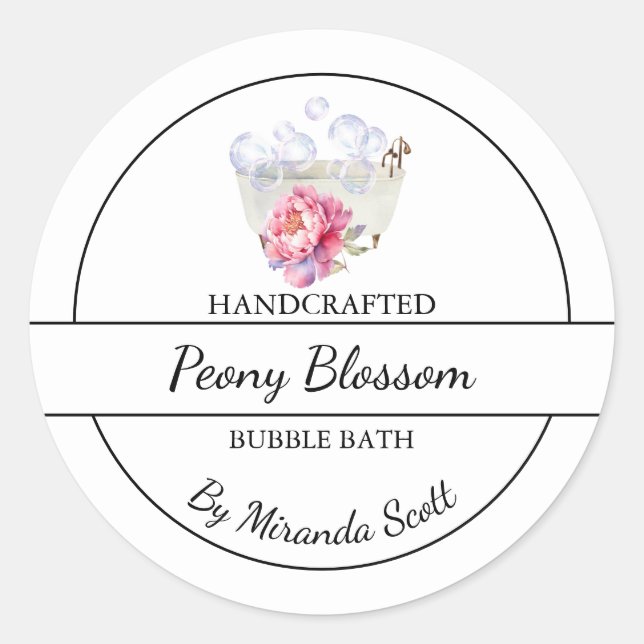 Etiqueta simple de baño de burbujas caseras (Anverso)