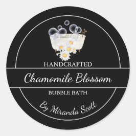 Etiqueta simple de baño de burbujas caseras de cha