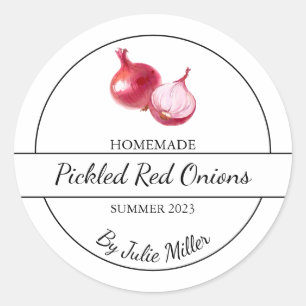 Etiqueta simple de cebollas rojas caseras