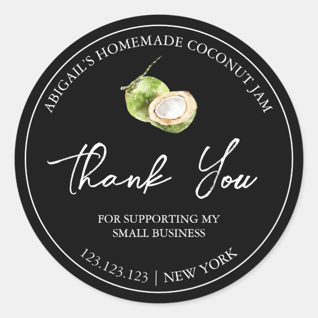 Etiqueta simple de coco casero (Anverso)