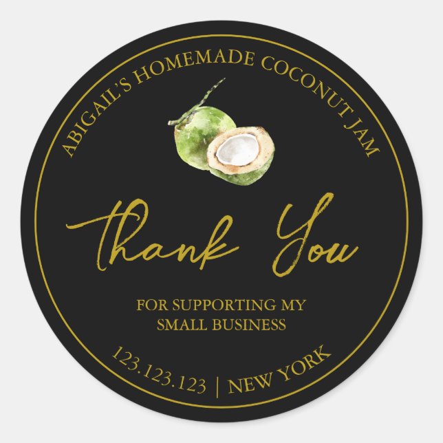 Etiqueta simple de coco casero (Anverso)