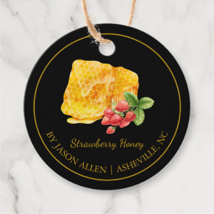 Etiqueta simple de colador de honeycomb Strawberry
