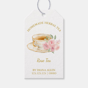 Etiqueta simple de colgador de té Rosa