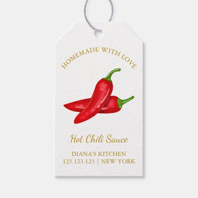Etiqueta simple de colza de salsa picante casera | (Anverso)