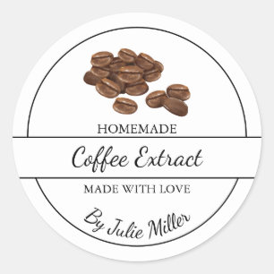 Etiqueta simple de extracción de café casero
