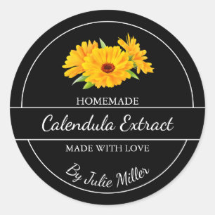 Etiqueta simple de extracción de Calendula casera