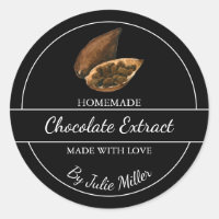 Etiqueta simple de extracción de chocolate casero