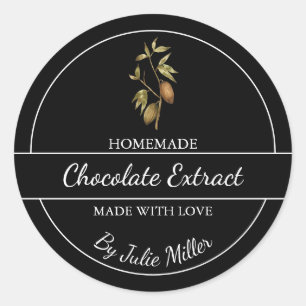Etiqueta simple de extracción de chocolate casero