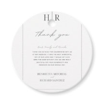 Etiqueta simple de favores de boda en blanco y neg