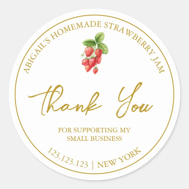 Etiqueta simple de fresa casera (Anverso)